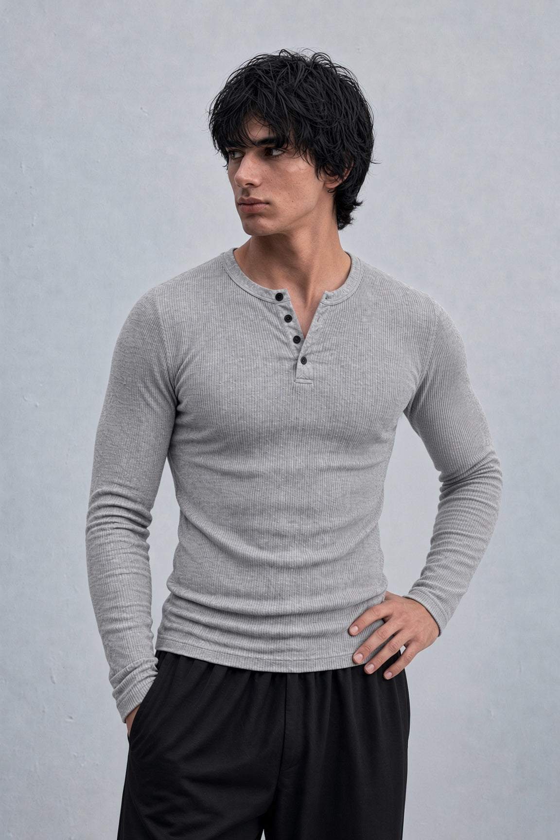 Insurgent Henley Duo for Him - Smoke Henley alternate view