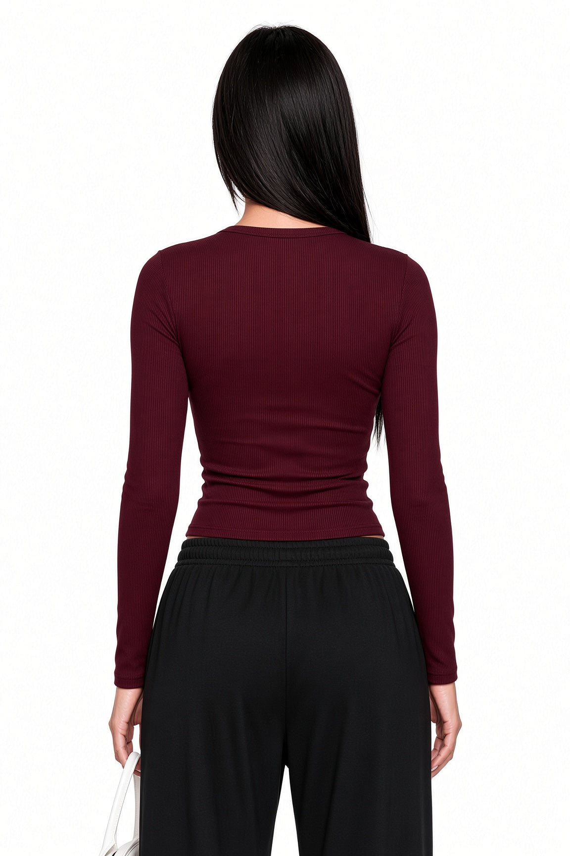 Burgundy Henley Her